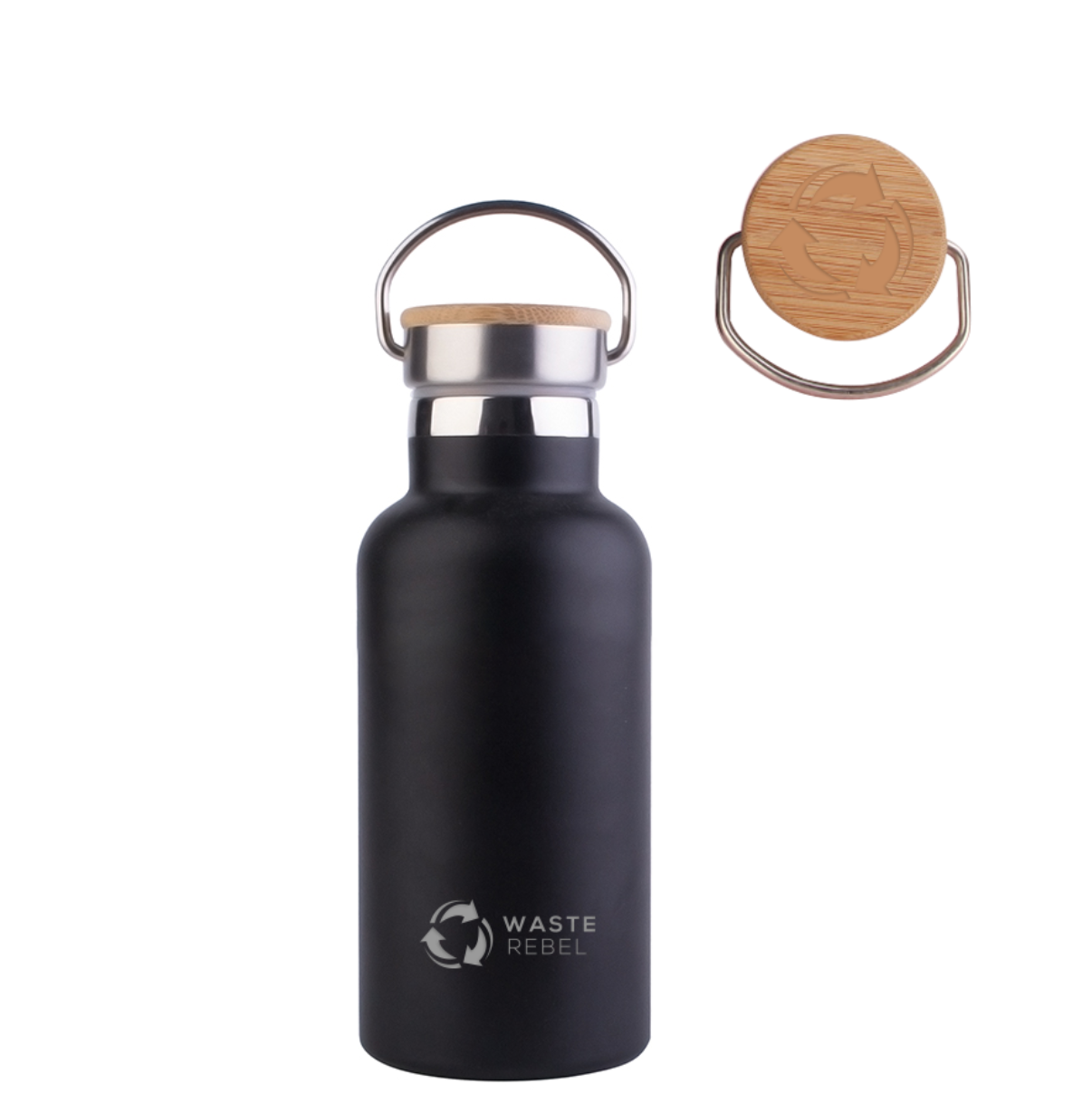 350ml Edelstahl Thermosflasche schwarz